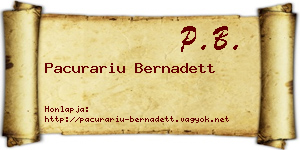 Pacurariu Bernadett névjegykártya